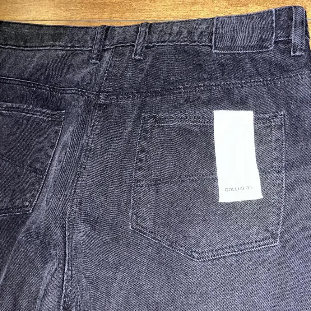 Collusion X005 Black Straight Leg Jeans 34x30 Grunge Skater Cotton 90s